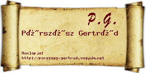 Pórszász Gertrúd névjegykártya
