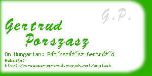 gertrud porszasz business card